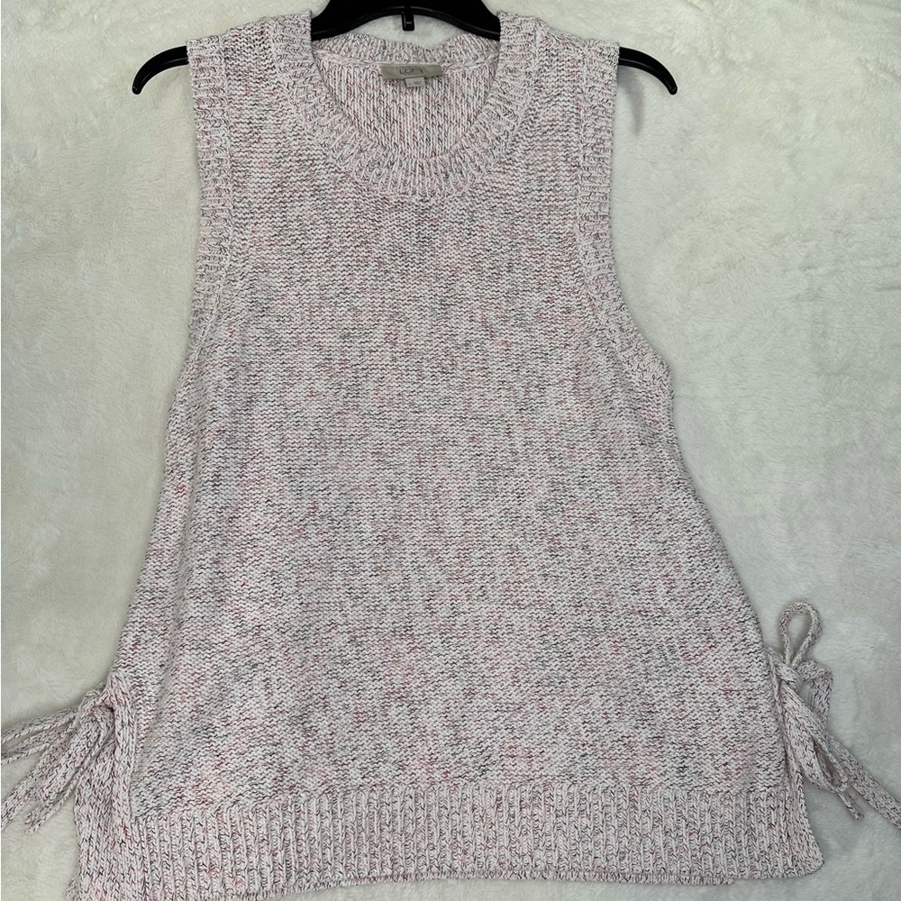 Loft pink marbled Sweater Tied Vest  sleeveless